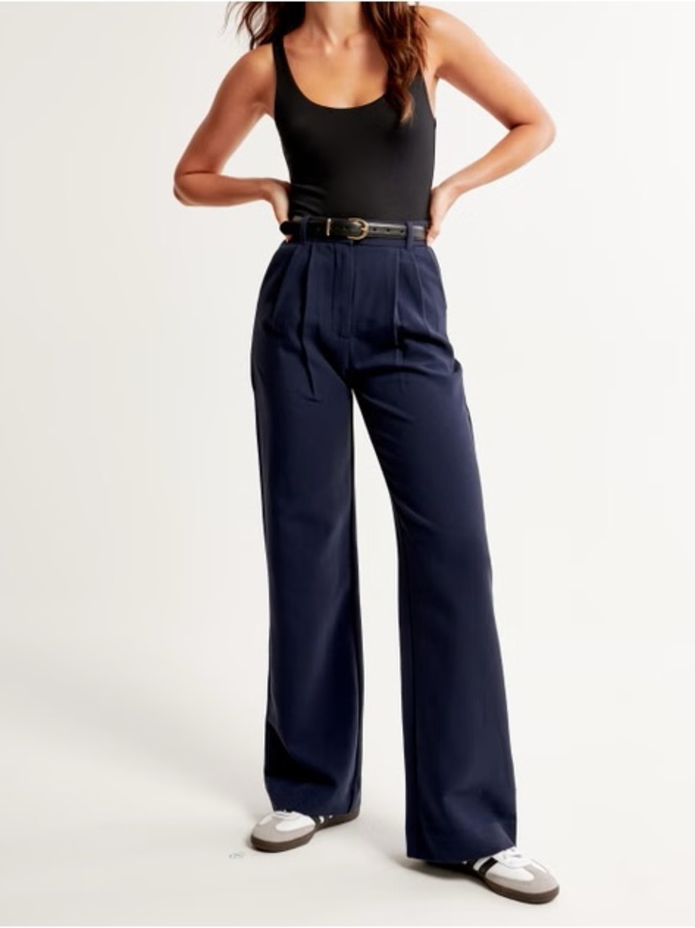 Abercrombie Sloane Wide Leg Trouser Navy